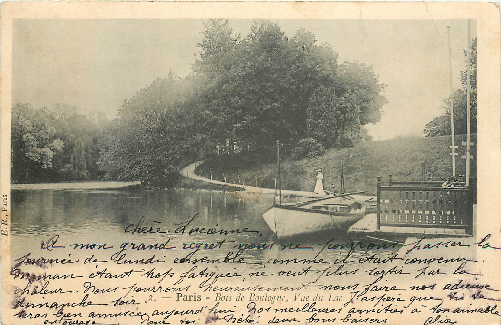 CPA Paris Bois de Boulogne vue du Lac