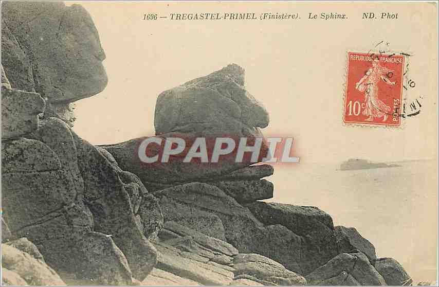 CPA tragstel Primel finistere le Sphinx