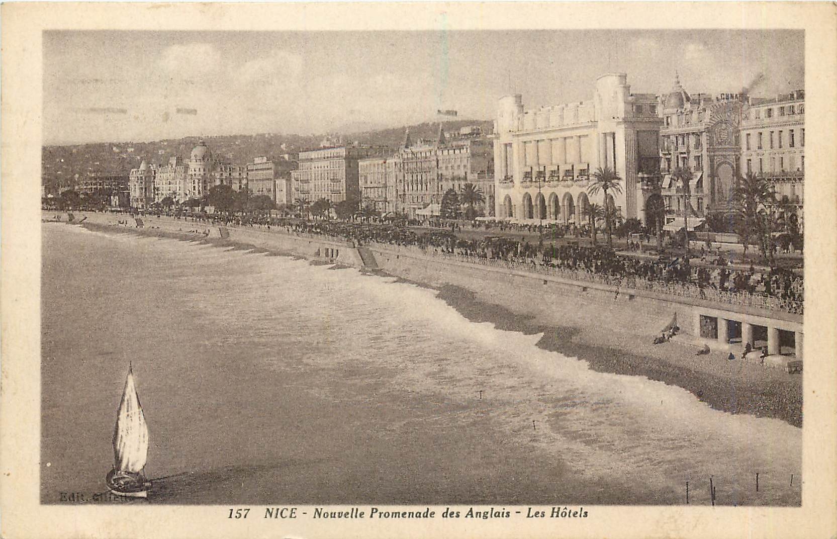 CPA Nice Nouvelle Promenade des Anglais les Hotels