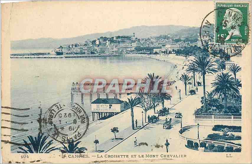 CPA Cannes l croisette et le mont Chevlier LL