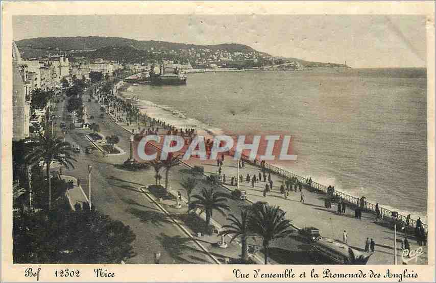 CPA Nice vue d' ensemble et la promende des Anglais