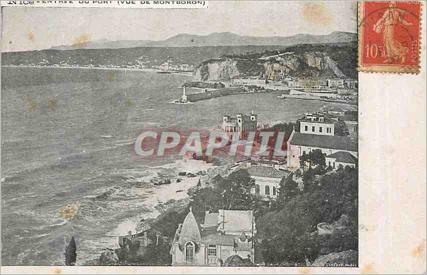 CPA Nice Entrre du Port Vue de MontBoron