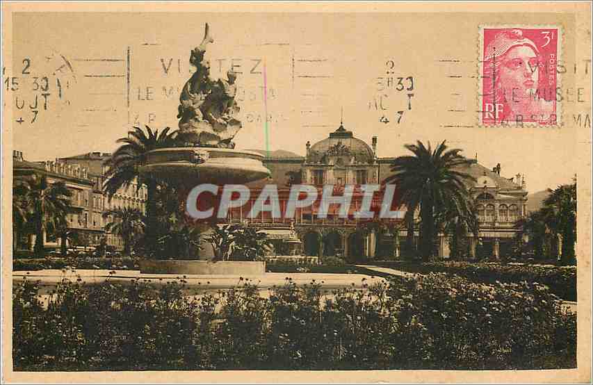 CPA nice le casino municipal et les jardins Albert 1er