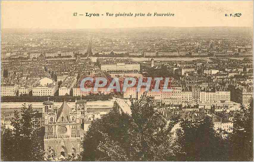 CPA Lyon vue generale prise de Fourviere