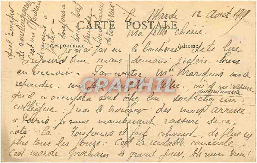 CPA Lyon vue generale prise de Fourviere — Verso