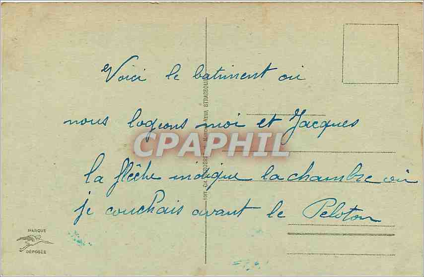 CPA Strasbourg caserne Stira batiment C Militaria — Rückseite