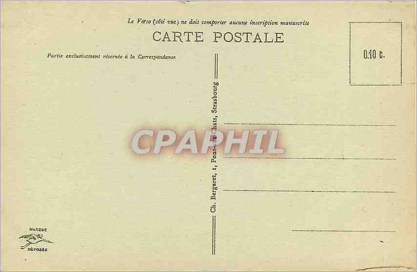 CPA Strasbourg Nid de Cigognes — Verso