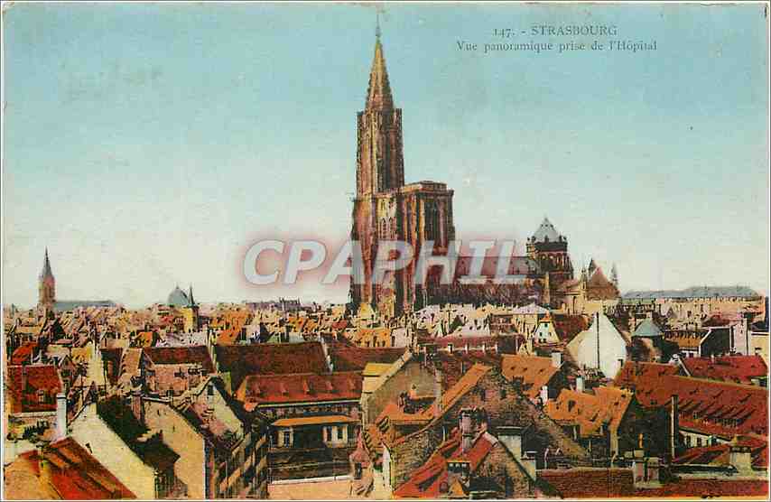 CPA Strasbourg vue panoramique prise de l'Hopitale