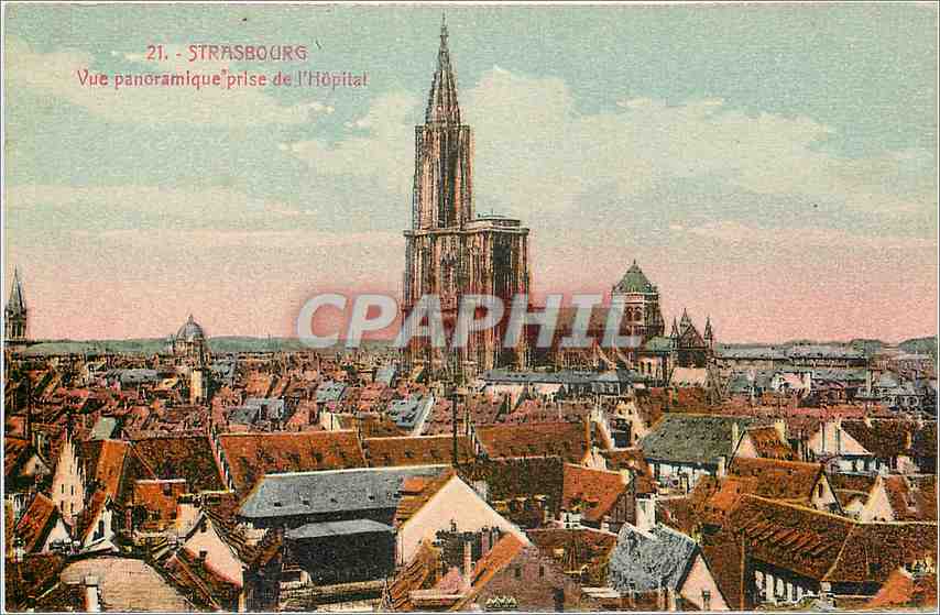CPA Strasbourg vue panoramique prise de l'Hopitale