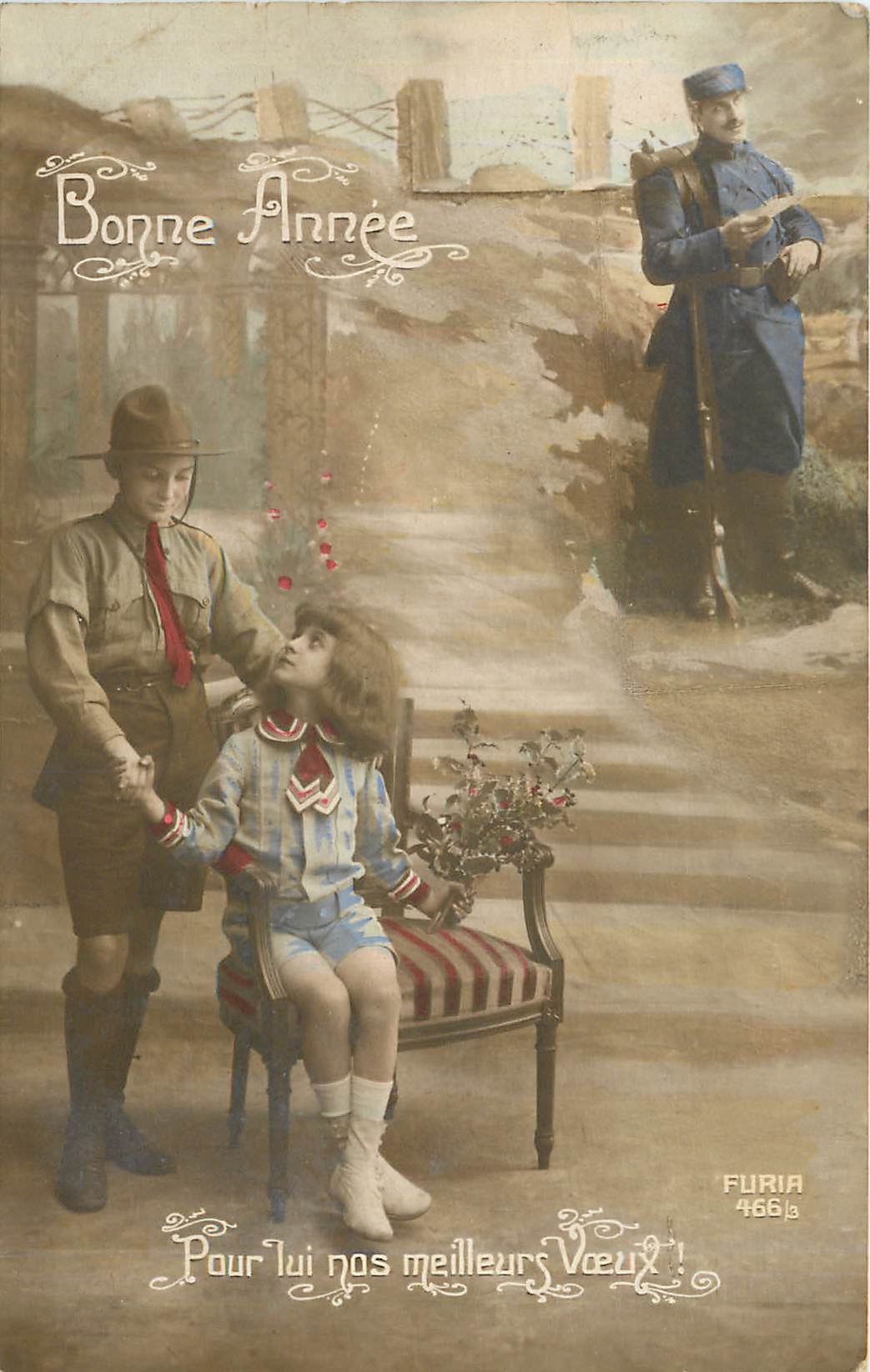 CPA Enfant Scout Militaria