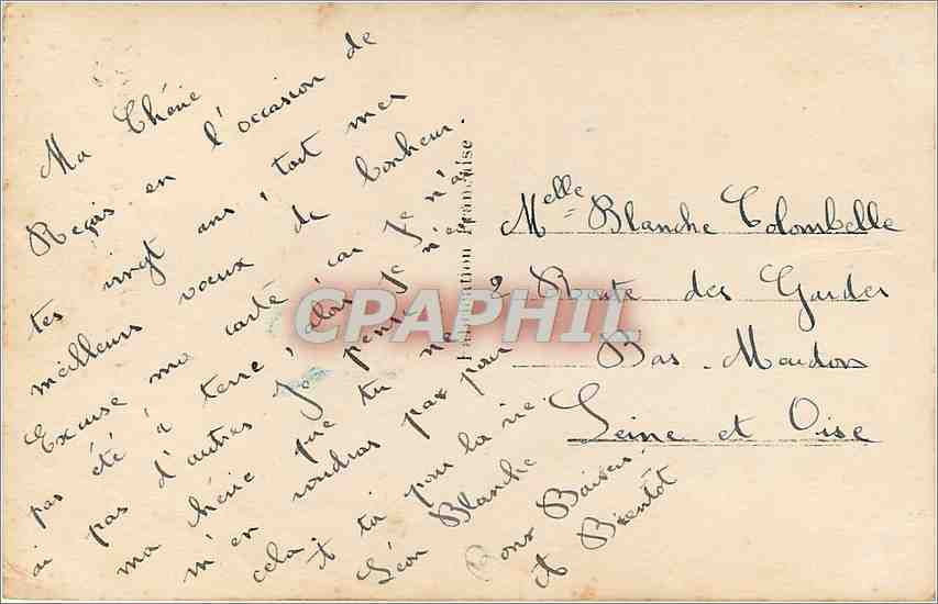 CPA Femme Marin — Verso