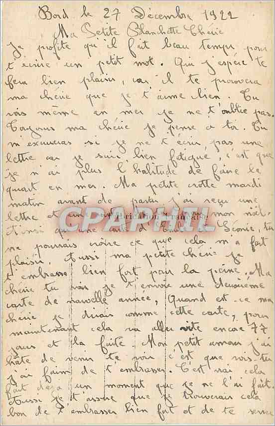 Le Retour du Marin — scène de retrouvailles — éditeur Bonnier & Cie, n° 499 — Rückseite