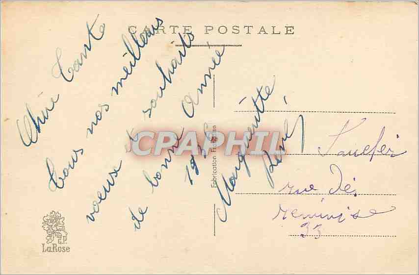 CPA Bonne Annee — Verso