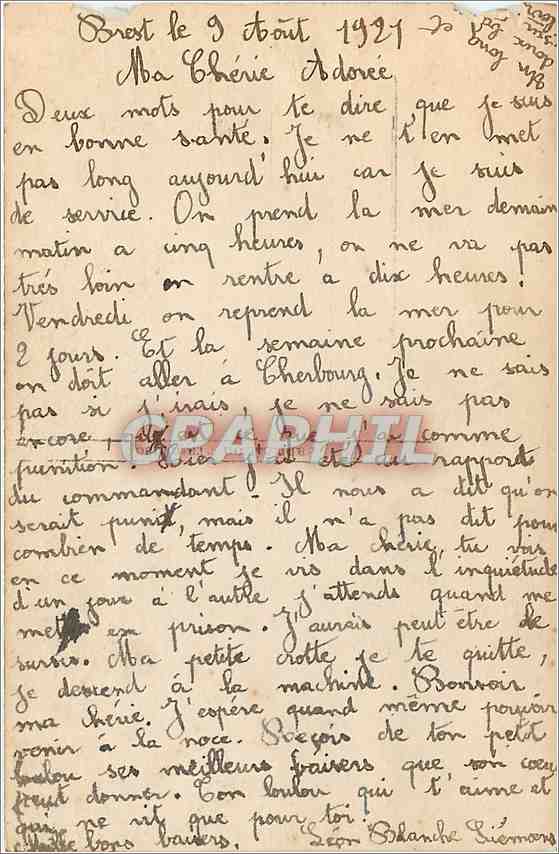 CPA Femme Marin — Verso