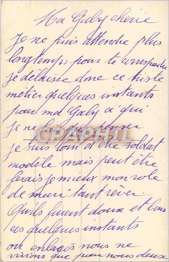CPA Dous baiser donne le vertige — Verso