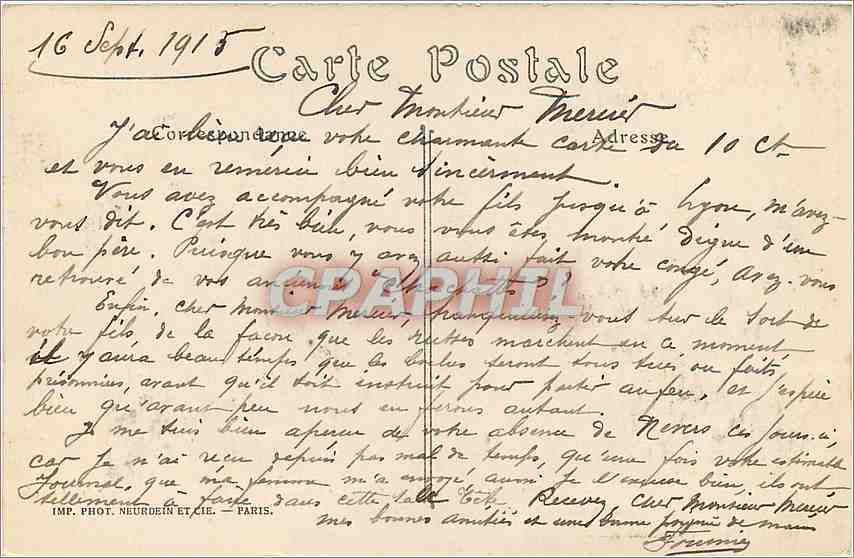 CPA Bourges Cathedrale Sait Etienne les amnes parie du Tympan de la porte centrale XIII e siecle — Rückseite