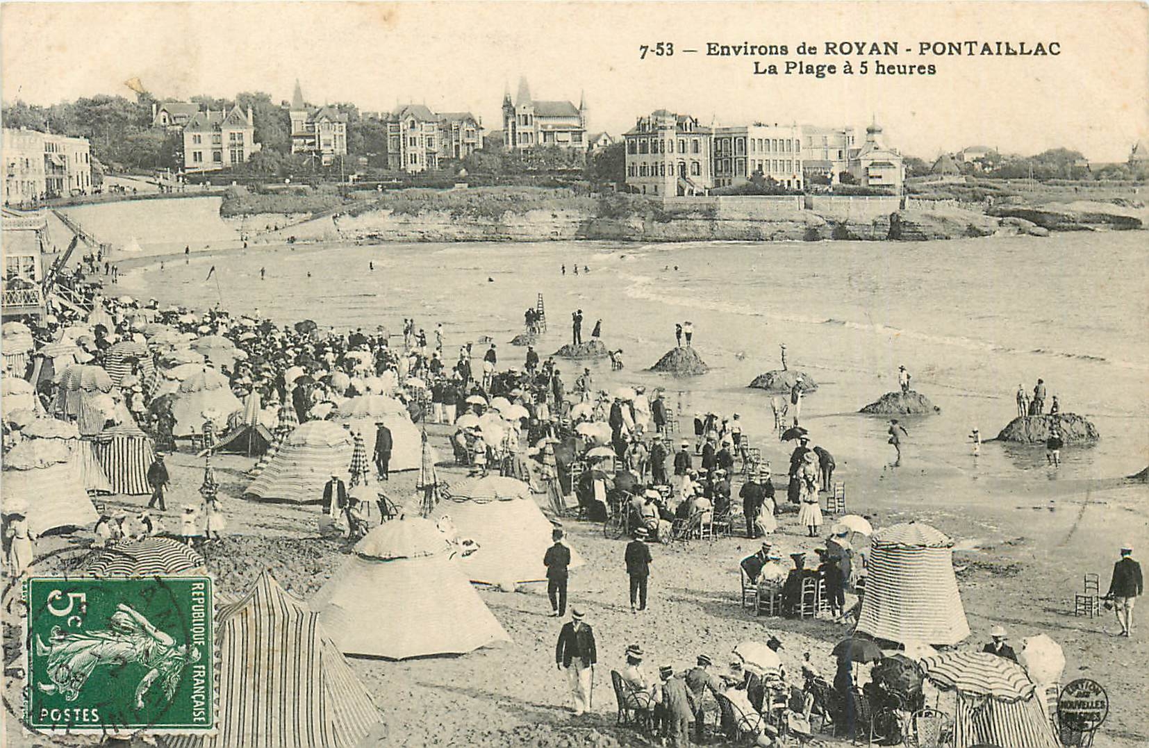 Environ de ROYAN - PONTAILLAC — La Plage à 5 heures — éditeur : NOUVELLES