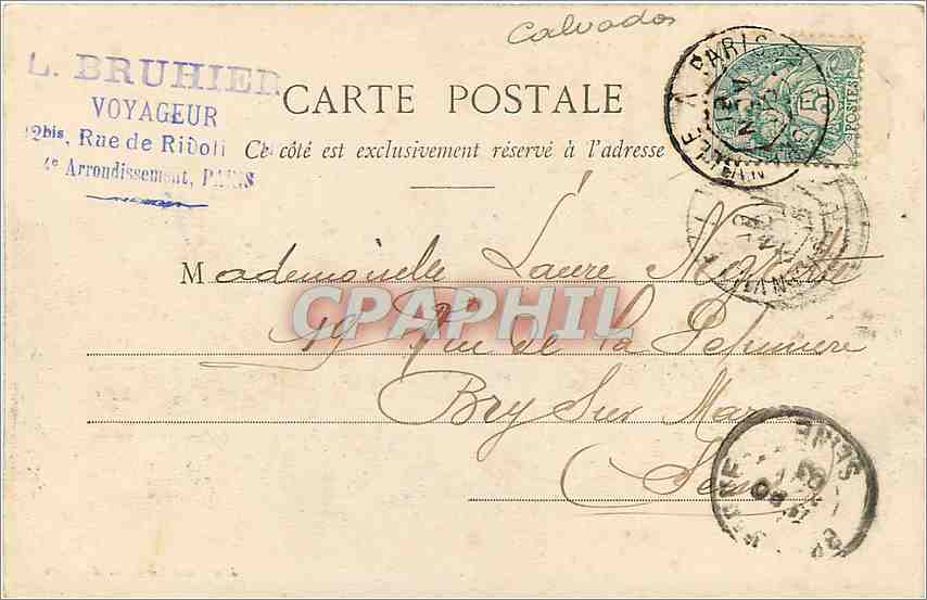 CPA Clecy l'orne et les rochers dy Vey — Rückseite