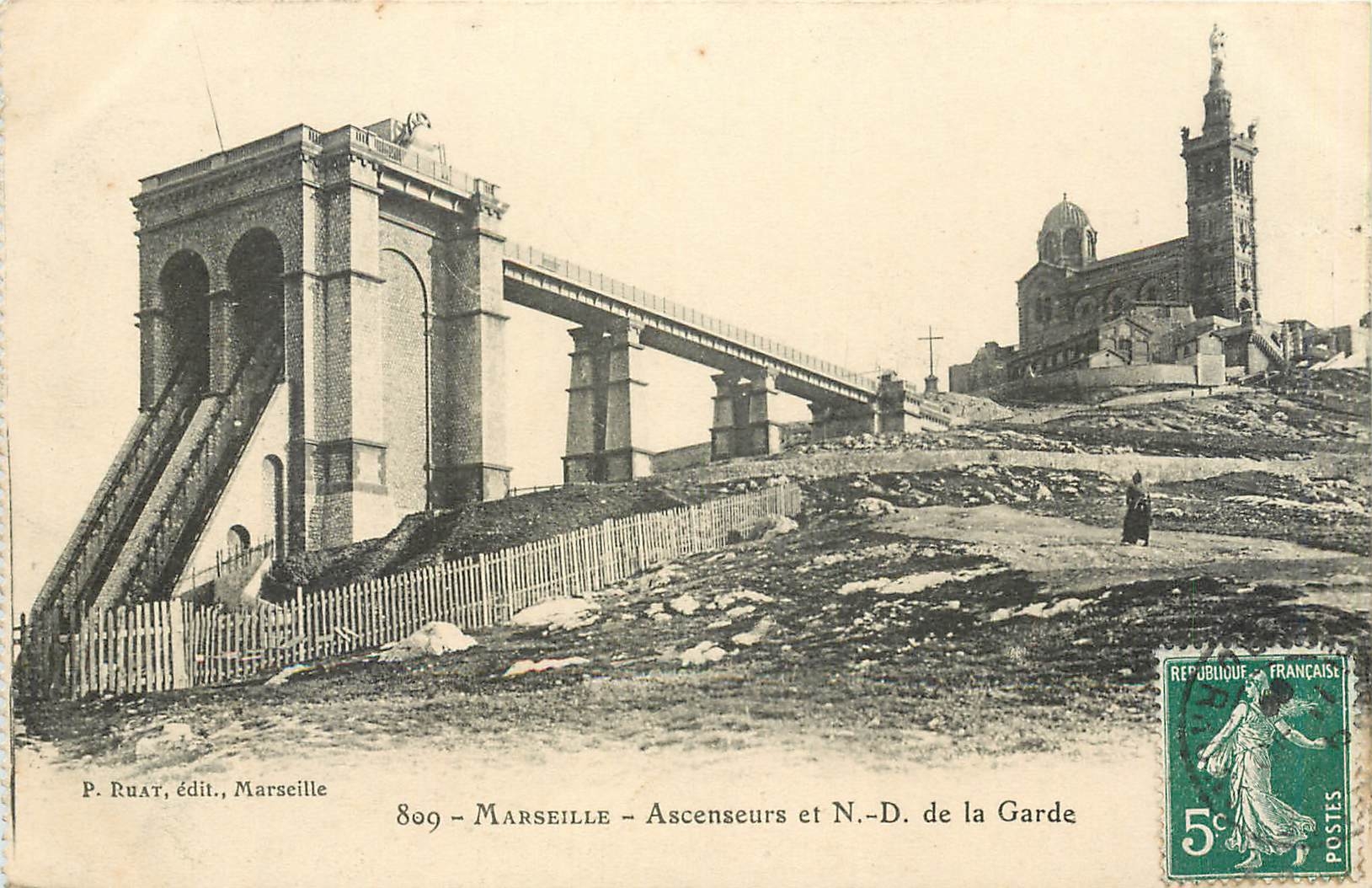 CPA Marseille Ascenceurs et ND de la garde
