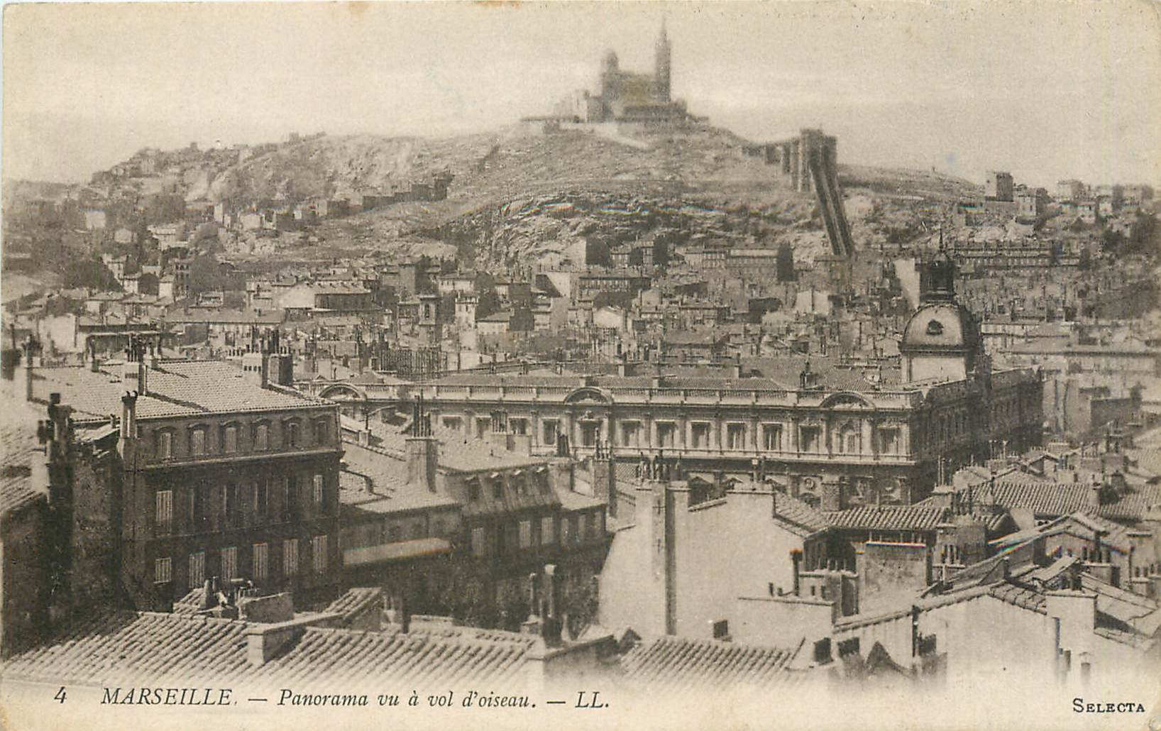 CPA Marseille pnorama vu a vol d'oiseau LL