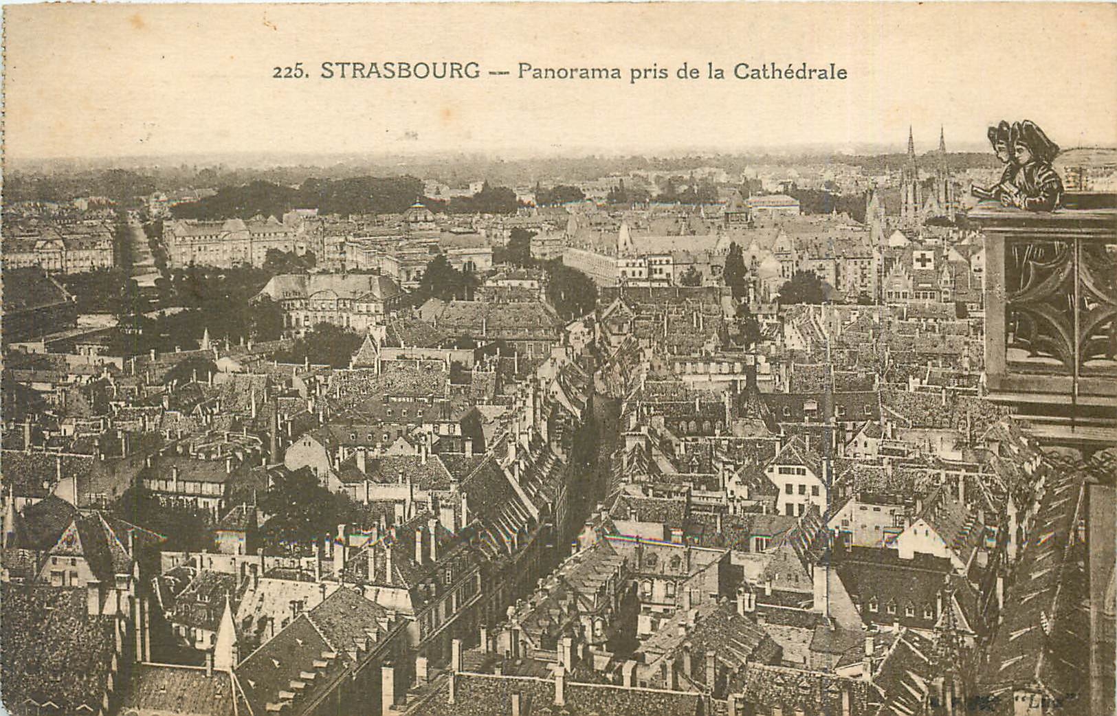 CPA Strasbourg panorama pris de la cathedrale