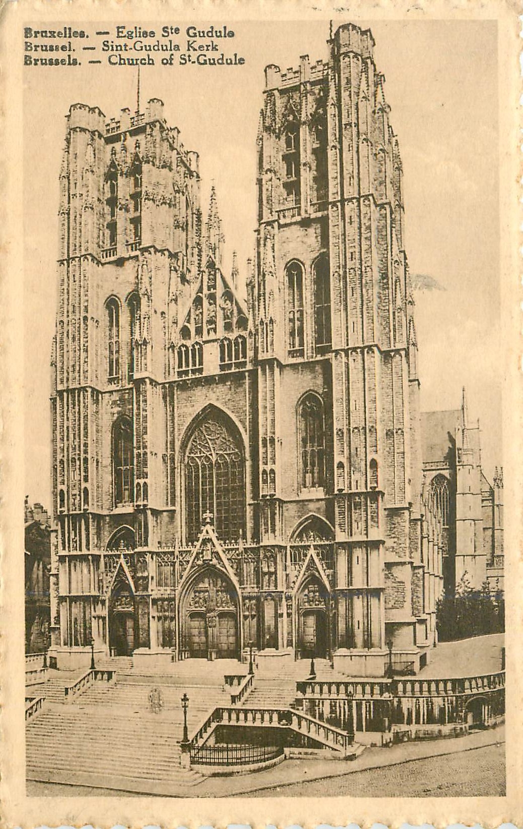 CPA Bruxelles Eglise Ste Gudule