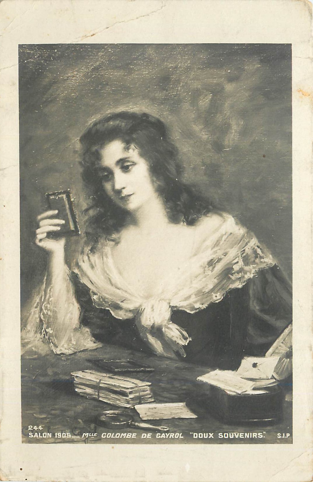 CPA doux souvenirs Salon 1905 Mlle Colombe de Gayrol
