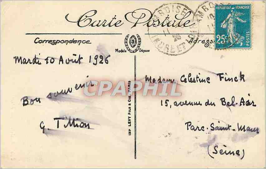CPA Blois Les armoiries de la ville — Verso