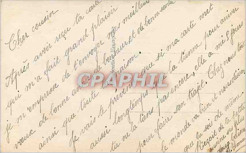 CPA Femme — Verso