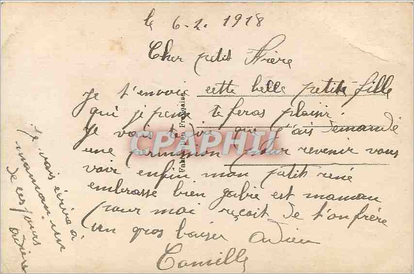 CPA Enfant — Verso