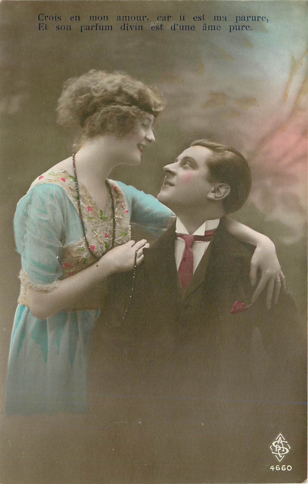 CPA Crois en mon amour  car il est ma parure et son parfum divin est d une ame pure