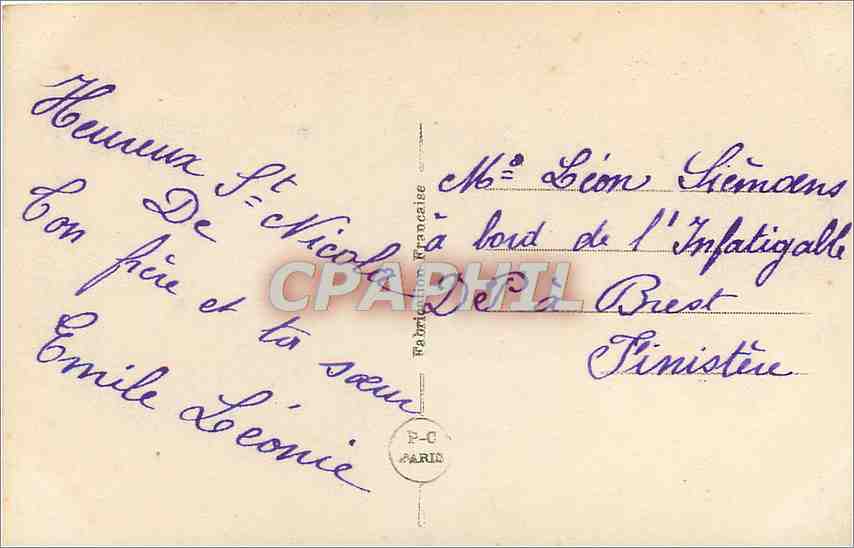 CPA Femme — Verso