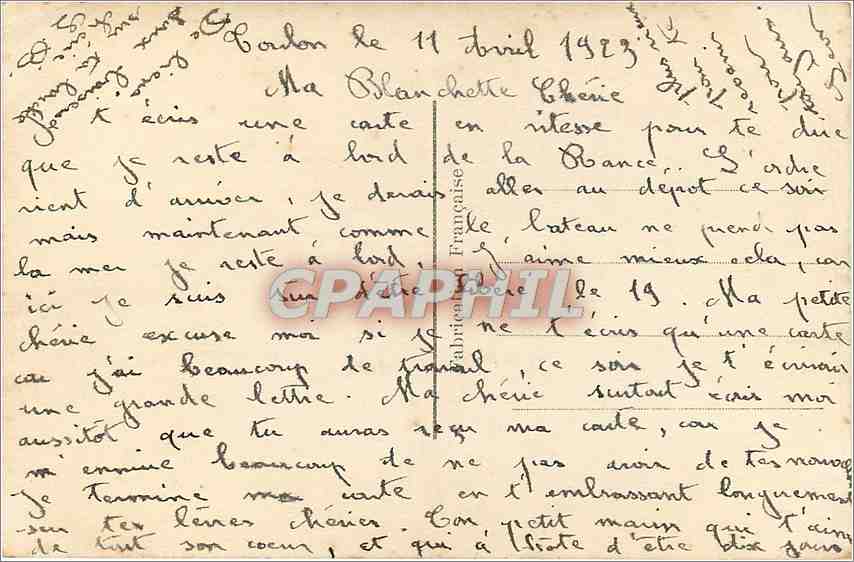CPA Femme — Rückseite