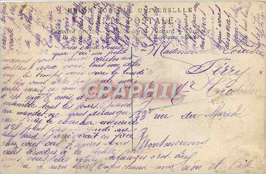 CPA Femme — Verso