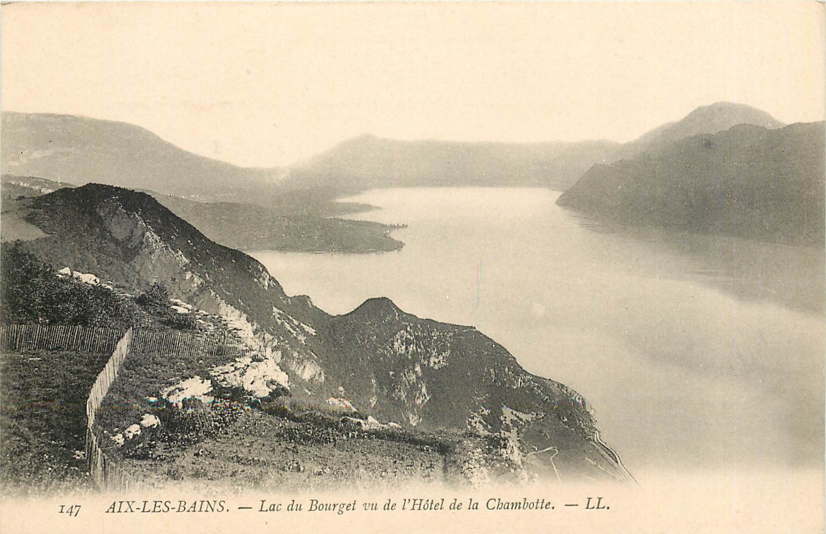 CPA Aix les bains Lac du Bouget vu de l'Hotel de la  chambotte LL