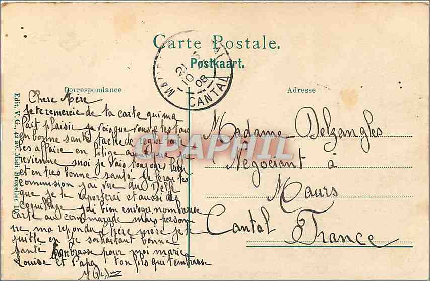 CPA Ostende La nouvelle Eglise — Rückseite