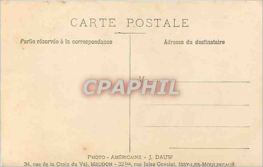 CARTE PHOTO Femme — Rückseite