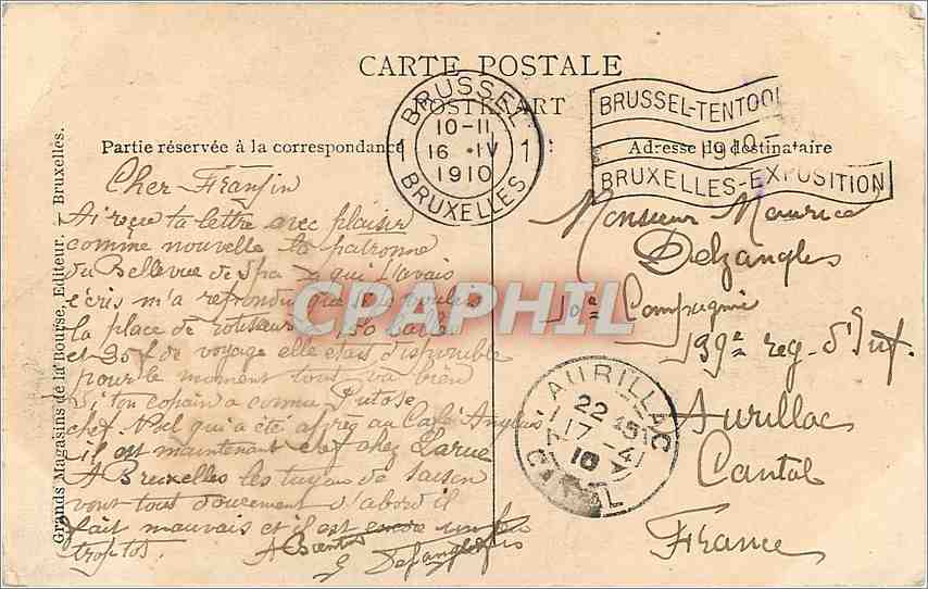 CPA Bruxelles Maison du Roi — Rückseite