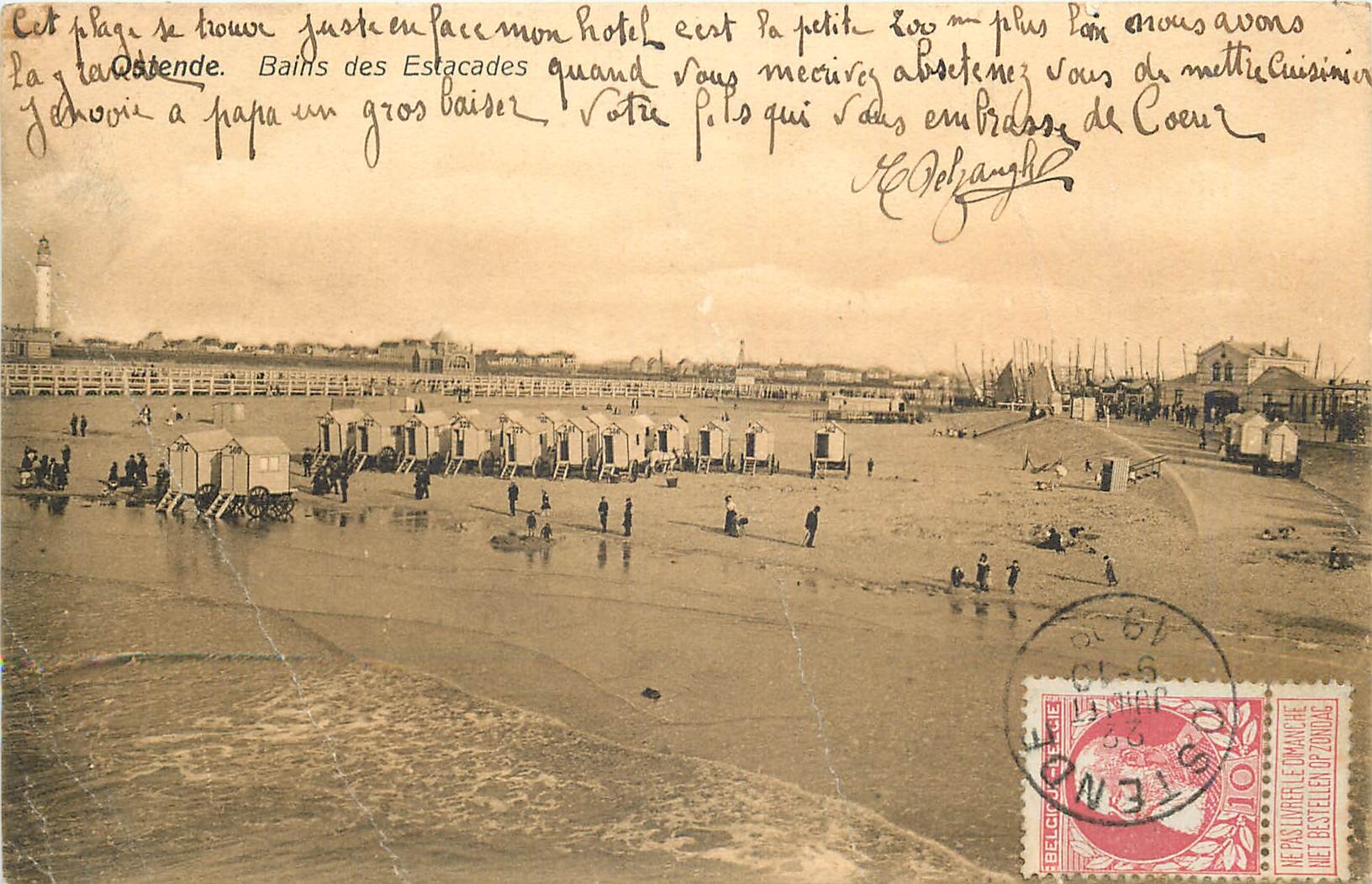 CPA Ostende bains des Estacades