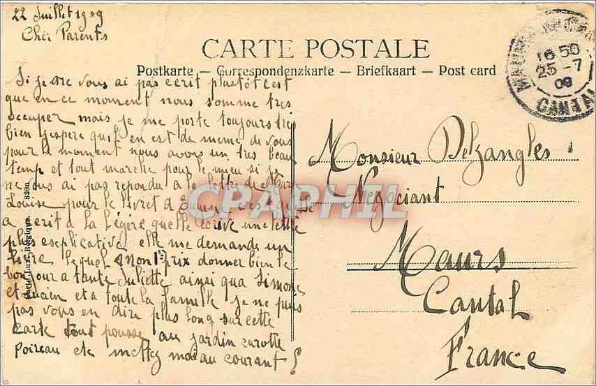 CPA Ostende bains des Estacades — Rückseite