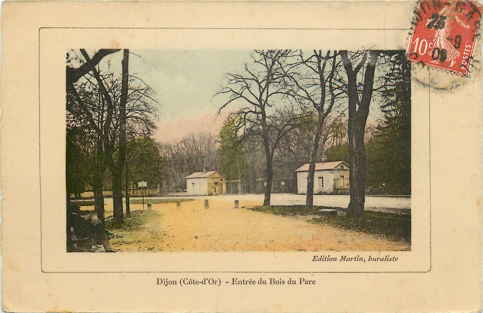 CPA Dijon cote d 'or Entrée du Bois du parc