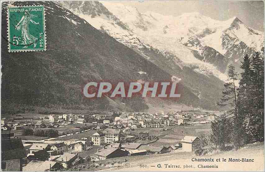 CPA Chamonixet le mont blanc G tairraz 