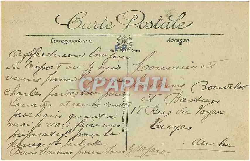 CPA Le treport les falaises et la plage LL — Rückseite