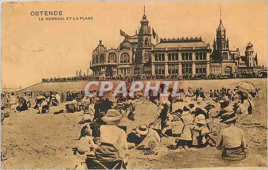 CPA Ostende le Kursaal et la plage