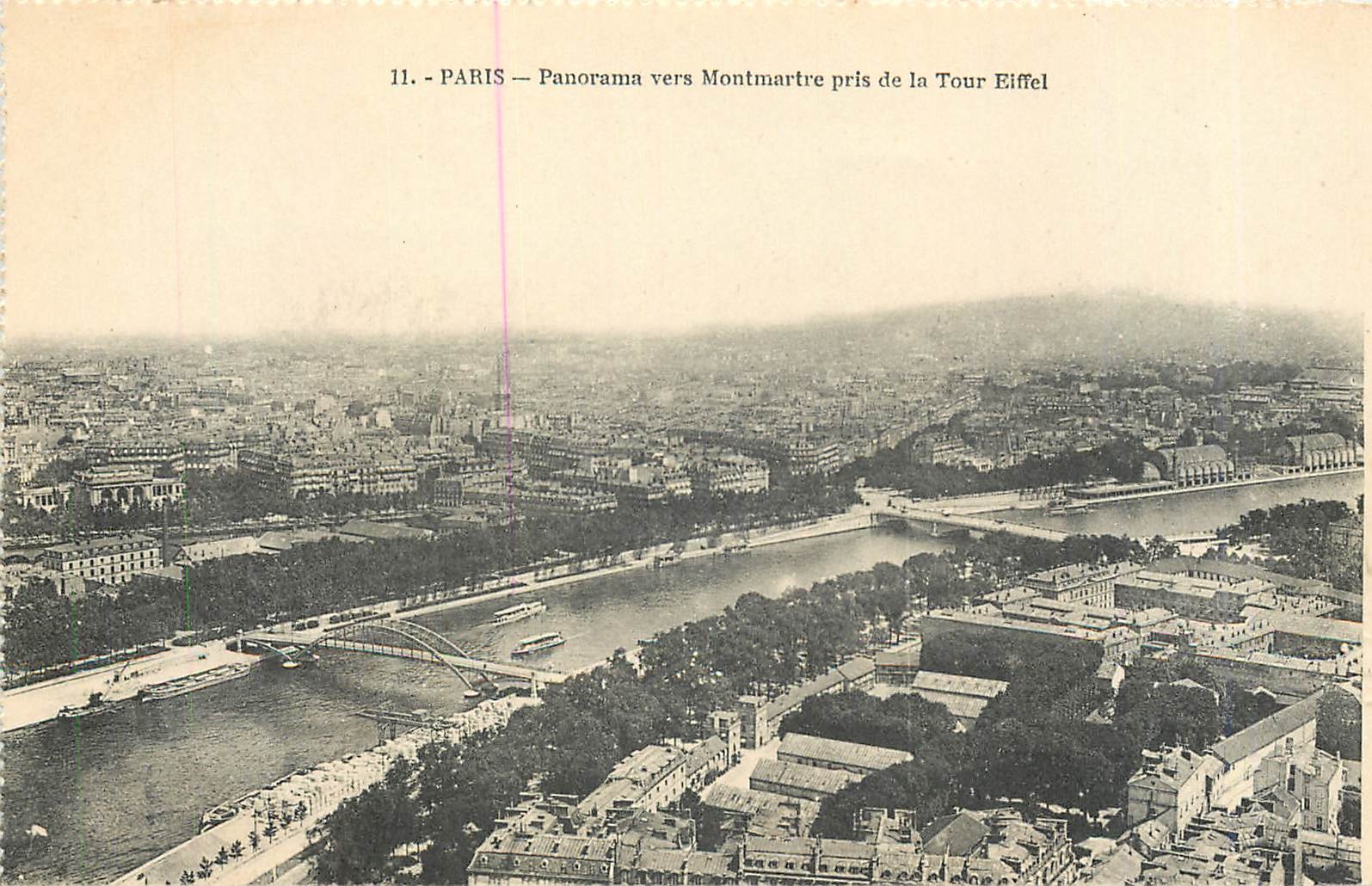 CPA Paris Panorama vers montmartre pris de la Tour Eiffel