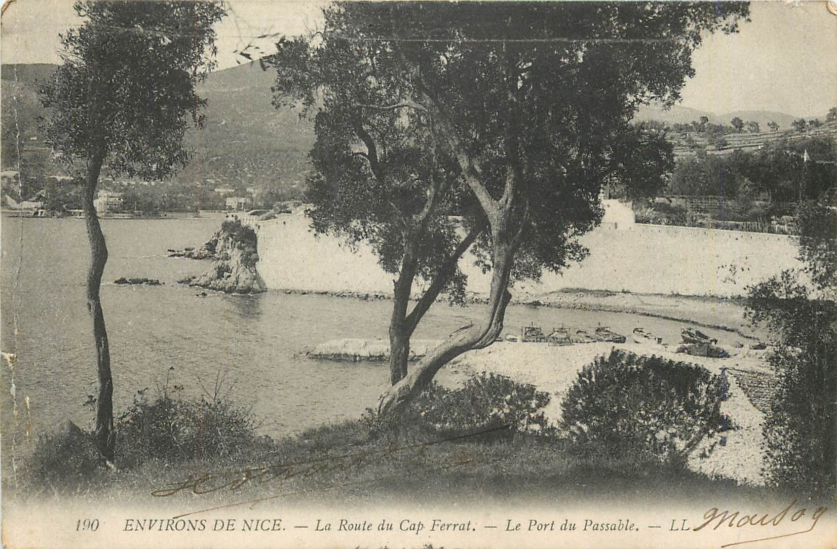 CPA Environs de Nice la route du cap Ferrat- Le port du Passable LL
