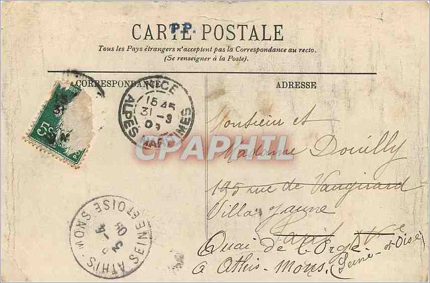 CPA Environs de Nice la route du cap Ferrat- Le port du Passable LL — Rückseite