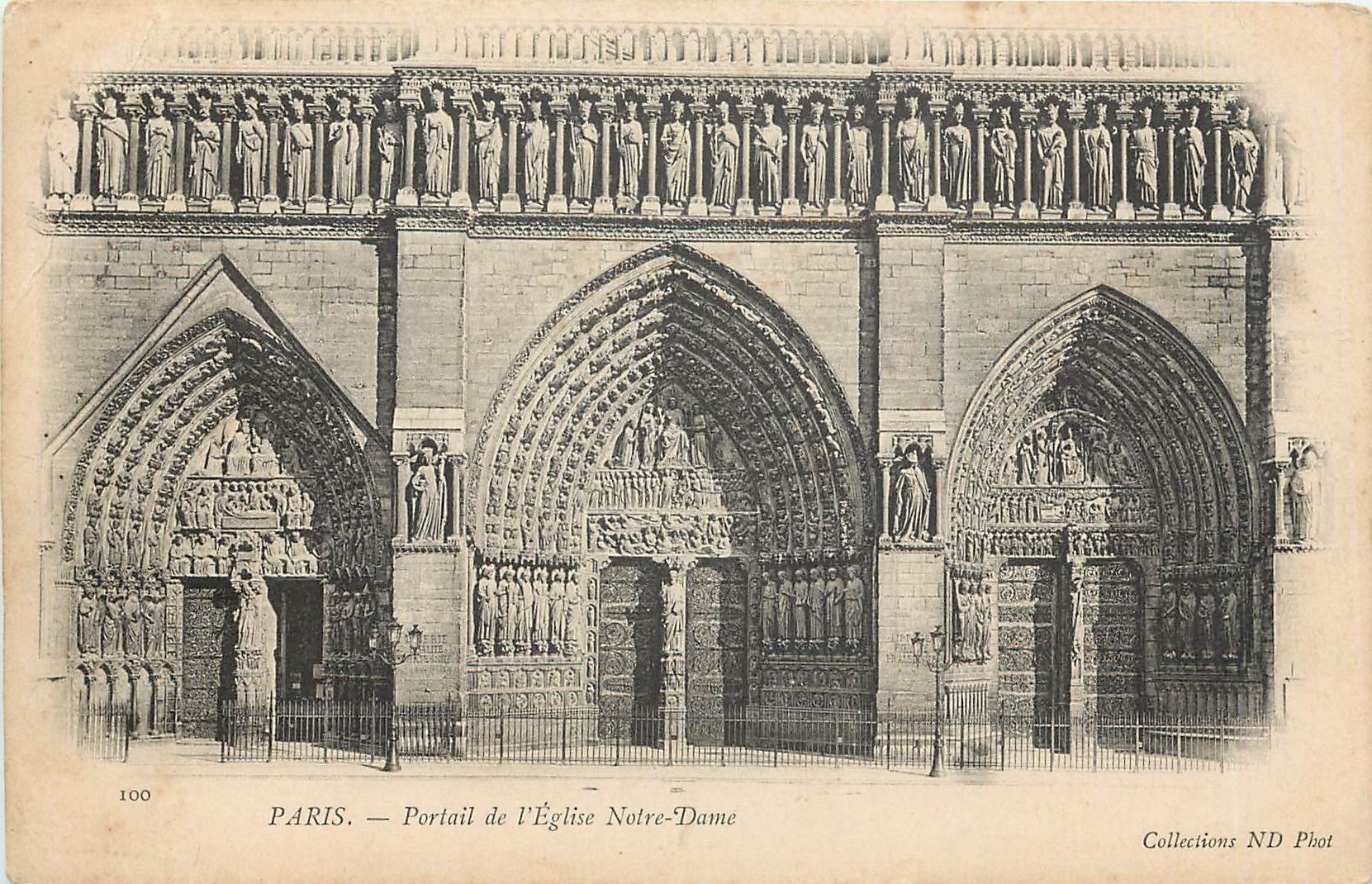 CPA Paris Portail de l'Eglise Notre Dame