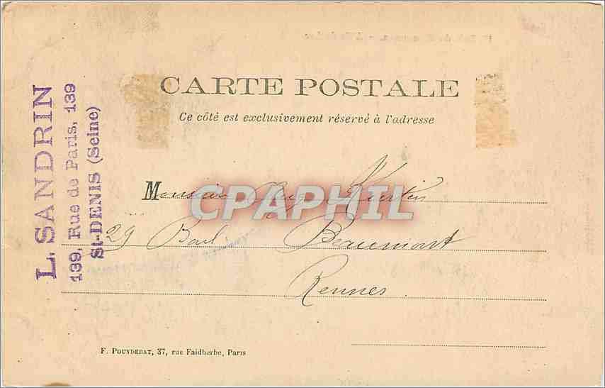 CPA Bois de Vincennel'Ile du lac — Rückseite