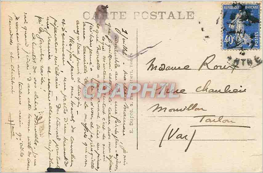 CPA Chinon Iet L le chateau (VXXX et XV e s) — Rückseite